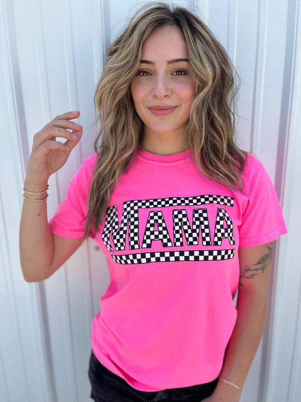 Checkered Mama Tee