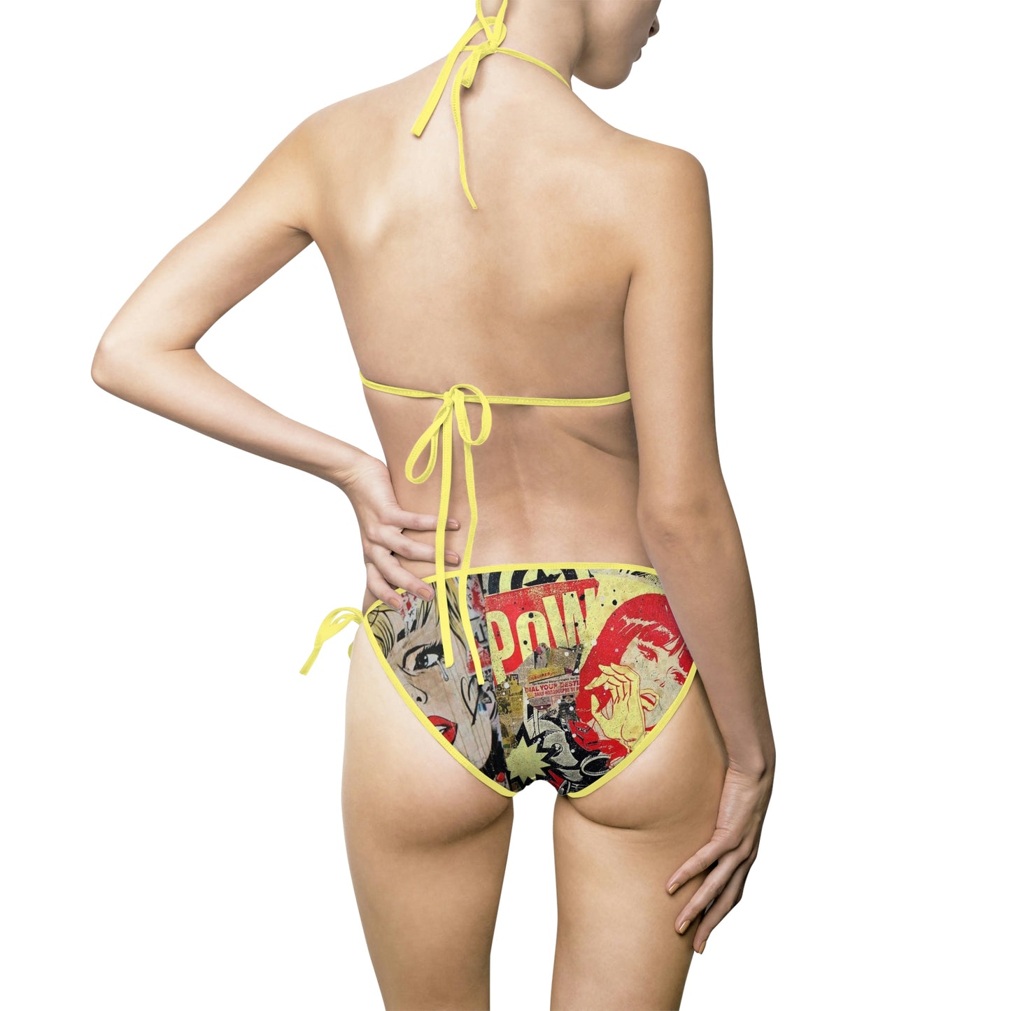 Retro Comic Red & Black Aim High Co Women's Bikini Swimsuit