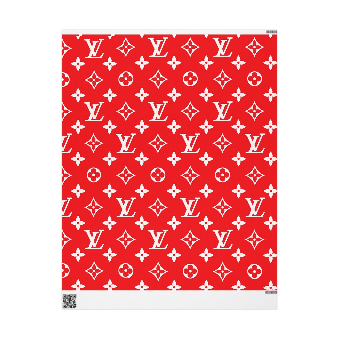 Red Designer LV Inspired Wrapping Paper