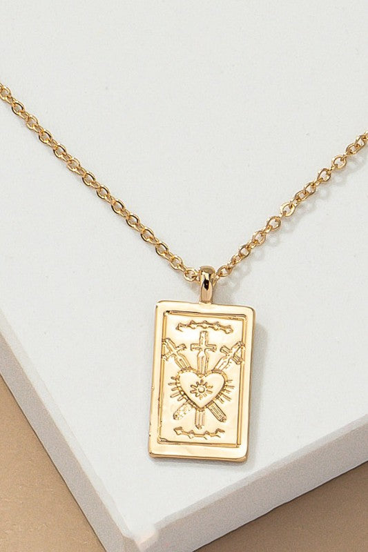 Love tarot card pendant necklace