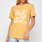 HERE COMES THE SUN Graphic Print Women Top