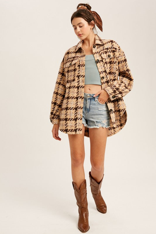 Oversized Plaid Soft Sherling Shacket