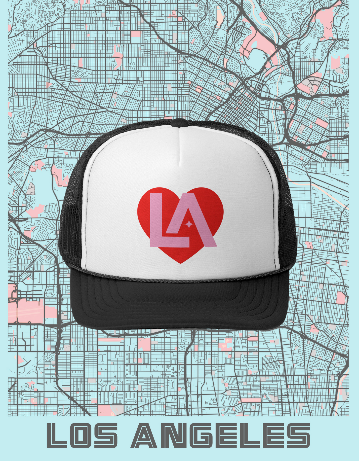 LA heart Trucker Hat