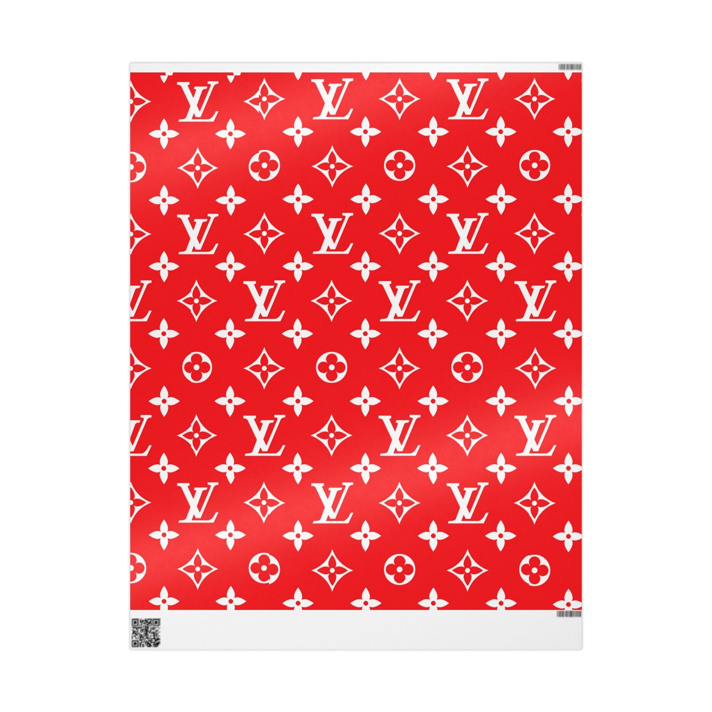 Red Designer LV Inspired Wrapping Paper
