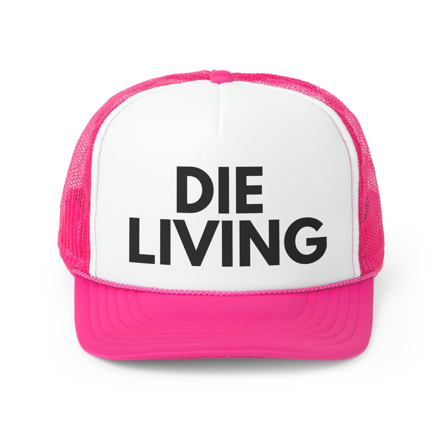 Die Living Aim High Co Pink and White Trucker Hat