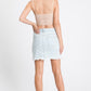 Button Fly High Low distressed Short Denim Skirt