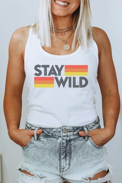 stay wild white tshirt tank top