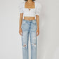 Kan Can USA HIGH RISE SLIM STRAIGHT JEANS