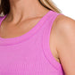 RIBBED SCOOP NECK CROP TANK TOP