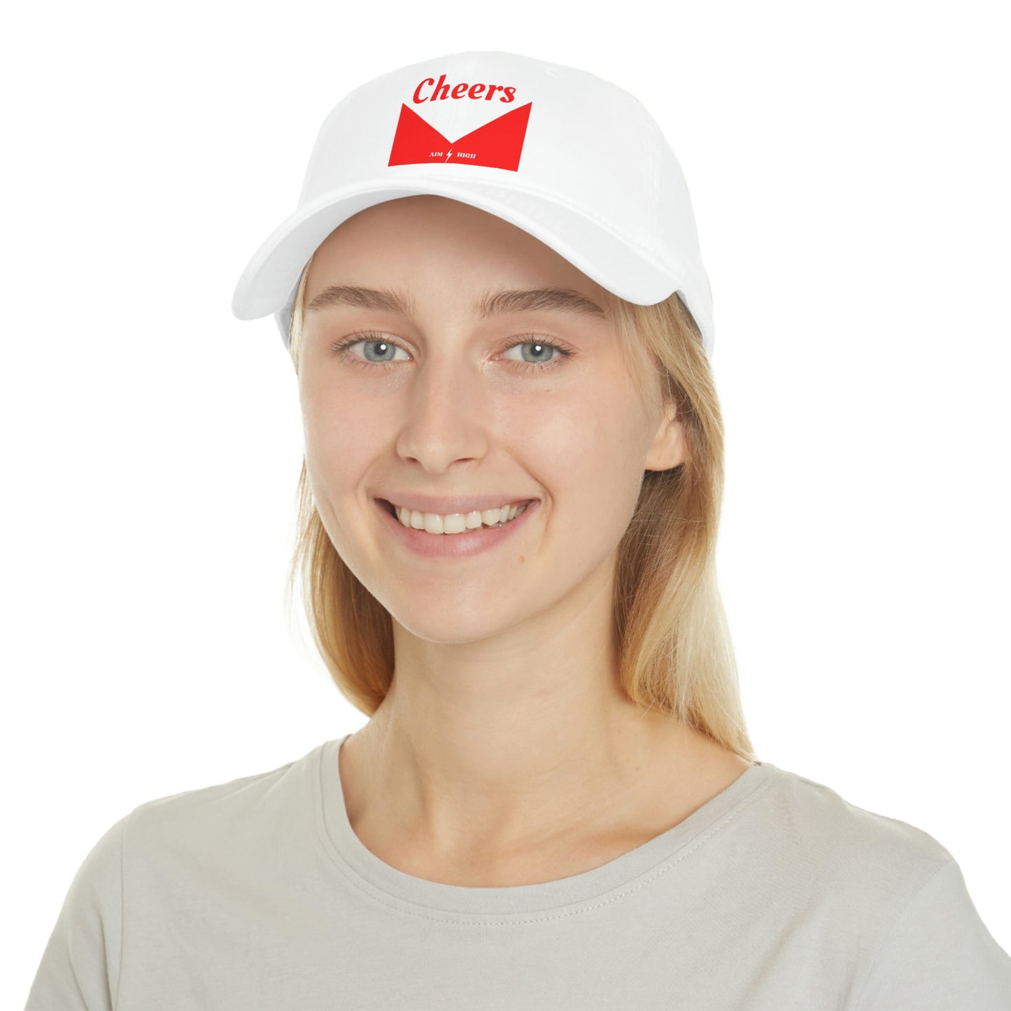White Cheers Hat Low Profile Baseball Cap