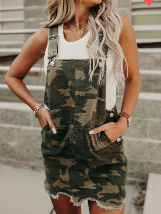Camo Overall Denim Dress